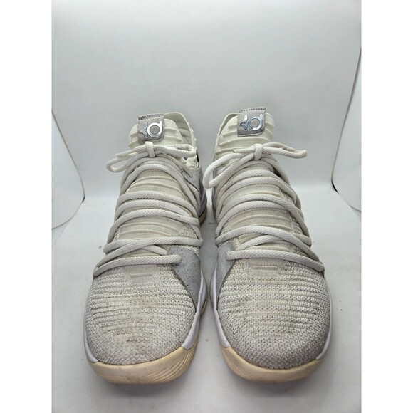 Nike KD 10 Still KD Basketball Shoes Mens 9 White Pure Platinum Athletic Sneaker